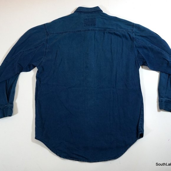 Vintage Levi's Polaris Snowmobiles Logo Denim L/S Sz Men's Medium - Picture 2 of 8